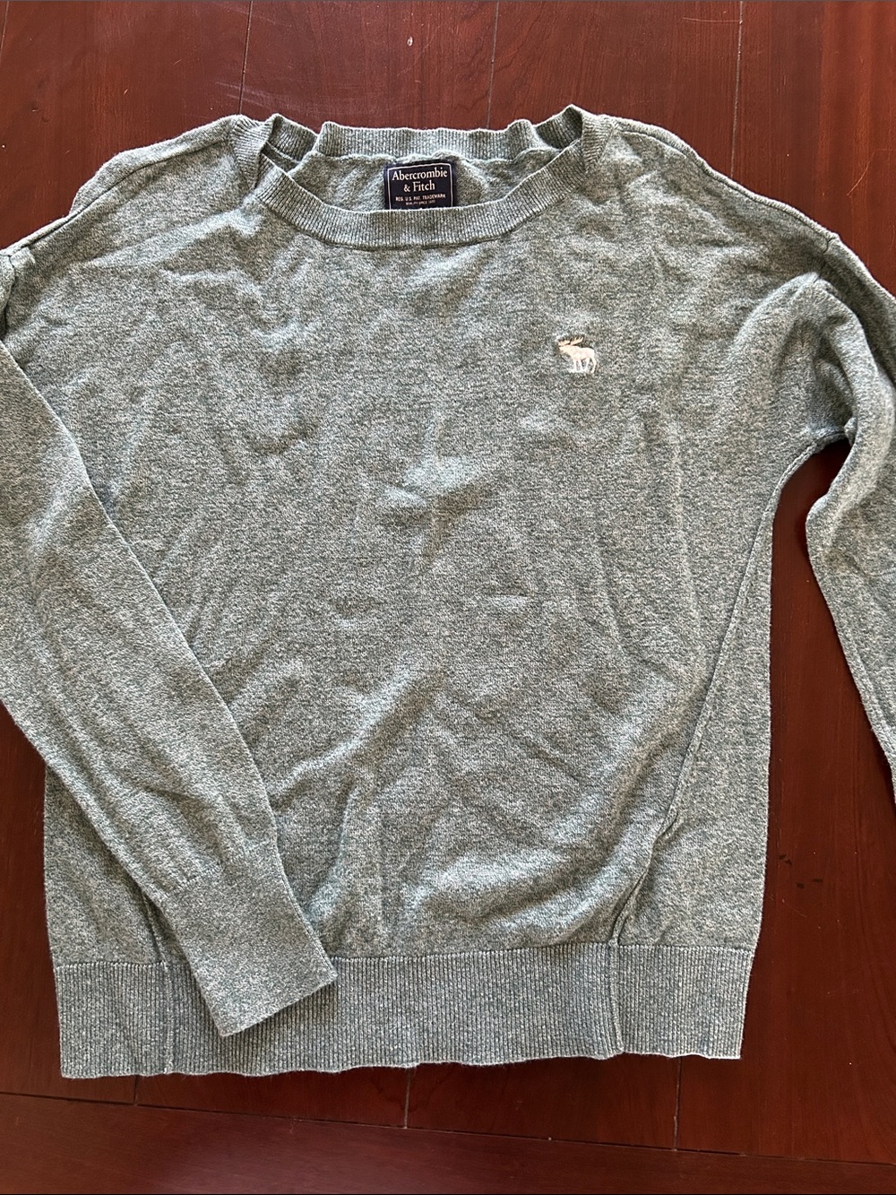 Abercrombie & Fitch Light Heather Gray Crewneck Sweater